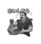 筋肉スクールガールの劇画スタンプ Part.2（個別スタンプ：6）