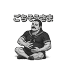 筋肉スクールガールの劇画スタンプ Part.2（個別スタンプ：7）