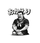 筋肉スクールガールの劇画スタンプ Part.2（個別スタンプ：8）