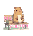 カピバラの生活 (えいご) Ver3（個別スタンプ：14）