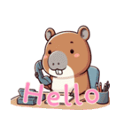 カピバラの生活 (えいご) Ver3（個別スタンプ：17）