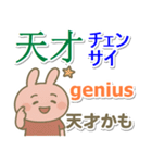 中国語（簡体）＋英語＋日本語 桃色うさぎ（個別スタンプ：13）