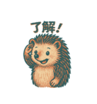 チェコ風のハリネズミとキノコ（個別スタンプ：3）