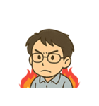 眼鏡をかけたハンサムな少年（個別スタンプ：5）