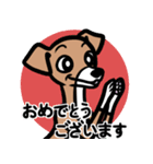 【レッド3】1年中使える♡パピーイタグレ（個別スタンプ：18）
