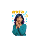 シティーポップな彼女のネオンカラー背景無（個別スタンプ：13）