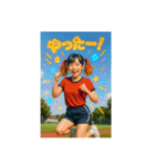 リアルな女の子の友達彼氏メッセージ背景付（個別スタンプ：19）
