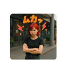 リアルな女の子の友達彼氏メッセージ背景付（個別スタンプ：25）