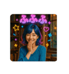 リアルな女の子の友達彼氏メッセージ背景付（個別スタンプ：29）