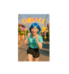 リアルな女の子の友達彼氏メッセージ背景付（個別スタンプ：30）