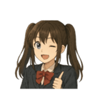 はっぴーツインテガール（個別スタンプ：4）