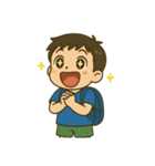 学校や習い事に通う男の子。（個別スタンプ：28）