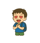 学校や習い事に通う男の子。（個別スタンプ：29）