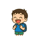 学校や習い事に通う男の子。（個別スタンプ：30）