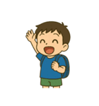 学校や習い事に通う男の子。（個別スタンプ：32）