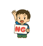 学校や習い事に通う男の子。（個別スタンプ：38）