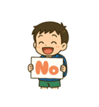 学校や習い事に通う男の子。（個別スタンプ：40）