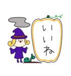 丸顔魔女（長女）ハロウィン）（個別スタンプ：4）