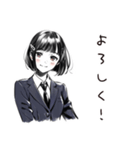 がんばる新人女子応援（個別スタンプ：3）