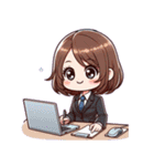 日常 ドタバタ オフィスレディ OL（個別スタンプ：3）