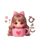 ピンクパーカーギャル❤︎（個別スタンプ：6）