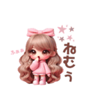 ピンクパーカーギャル❤︎（個別スタンプ：15）
