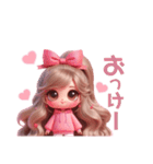 ピンクパーカーギャル❤︎（個別スタンプ：17）