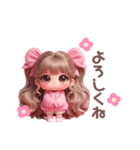 ピンクパーカーギャル❤︎（個別スタンプ：18）