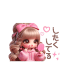 ピンクパーカーギャル❤︎（個別スタンプ：21）