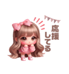 ピンクパーカーギャル❤︎（個別スタンプ：22）