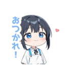 ゆるいエプロンの女の子スタンプ（個別スタンプ：7）