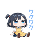ゆるいエプロンの女の子スタンプ（個別スタンプ：11）