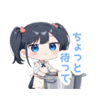 ゆるいエプロンの女の子スタンプ（個別スタンプ：25）