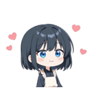 ゆるいエプロンの女の子スタンプ（個別スタンプ：37）