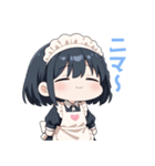 ゆるいエプロンの女の子スタンプ（個別スタンプ：39）