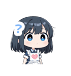 ゆるいエプロンの女の子スタンプ（個別スタンプ：40）