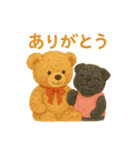ぬのぬい堂のくまとぱぐ（個別スタンプ：1）