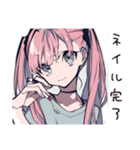 輝くネイル女子のトーク（個別スタンプ：13）