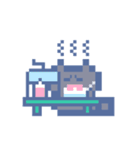 夏とドットねこ！！黒猫（個別スタンプ：22）