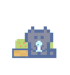 夏とドットねこ！！黒猫（個別スタンプ：32）
