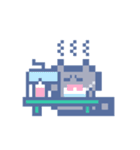 夏とドットねこ！！グレー猫（個別スタンプ：22）