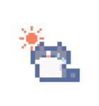 夏とドットねこ！！ハチワレ（個別スタンプ：2）