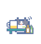夏とドットねこ！！ハチワレ（個別スタンプ：18）