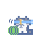 夏とドットねこ！！ハチワレ（個別スタンプ：25）