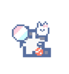 夏とドットねこ！！ハチワレ（個別スタンプ：34）