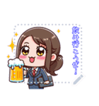 日常 ドタバタ オフィスレディ OL  (文字)（個別スタンプ：4）