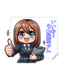 日常 ドタバタ オフィスレディ OL  (文字)（個別スタンプ：9）