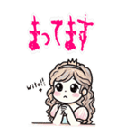 クレヨン おひめさま ヘタ かわいい (大)（個別スタンプ：21）