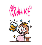 クレヨン おひめさま ヘタ かわいい (大)（個別スタンプ：23）
