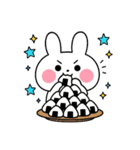 食事する白うさぎ②（爆）（個別スタンプ：1）